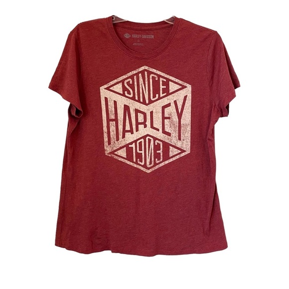 Harley Davidson Graphic Tee Vintage Style Women's T-shirt Since 1903 Red XL - Picture 1 of 9